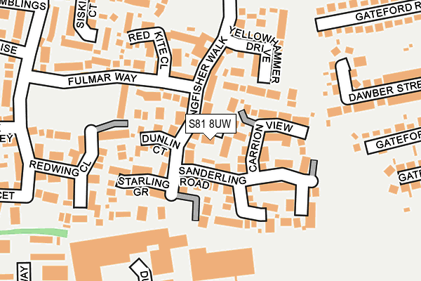 S81 8UW map - OS OpenMap – Local (Ordnance Survey)