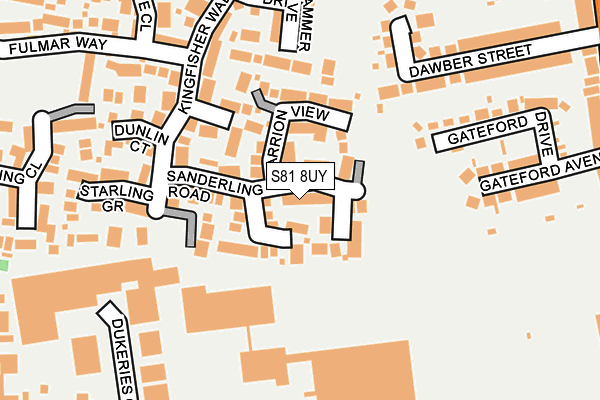 S81 8UY map - OS OpenMap – Local (Ordnance Survey)