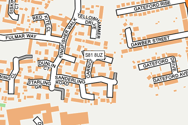 S81 8UZ map - OS OpenMap – Local (Ordnance Survey)