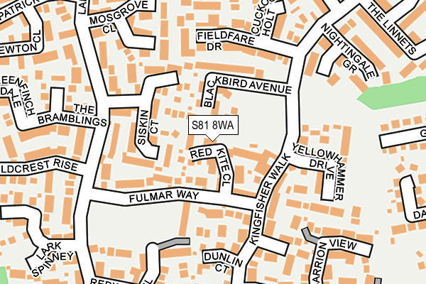 S81 8WA map - OS OpenMap – Local (Ordnance Survey)