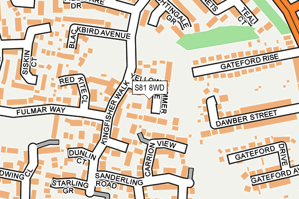 S81 8WD map - OS OpenMap – Local (Ordnance Survey)