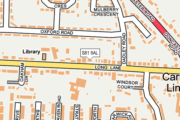 S81 9AL map - OS OpenMap – Local (Ordnance Survey)