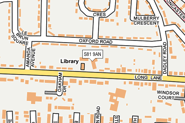 S81 9AN map - OS OpenMap – Local (Ordnance Survey)