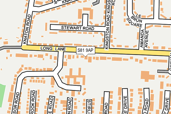 S81 9AP map - OS OpenMap – Local (Ordnance Survey)