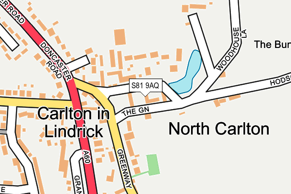 S81 9AQ map - OS OpenMap – Local (Ordnance Survey)