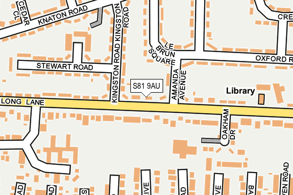 S81 9AU map - OS OpenMap – Local (Ordnance Survey)