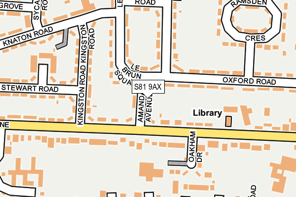 S81 9AX map - OS OpenMap – Local (Ordnance Survey)