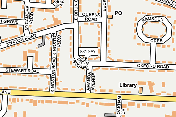 S81 9AY map - OS OpenMap – Local (Ordnance Survey)