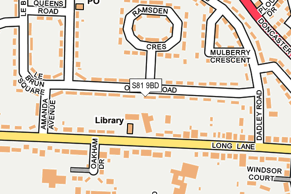 S81 9BD map - OS OpenMap – Local (Ordnance Survey)