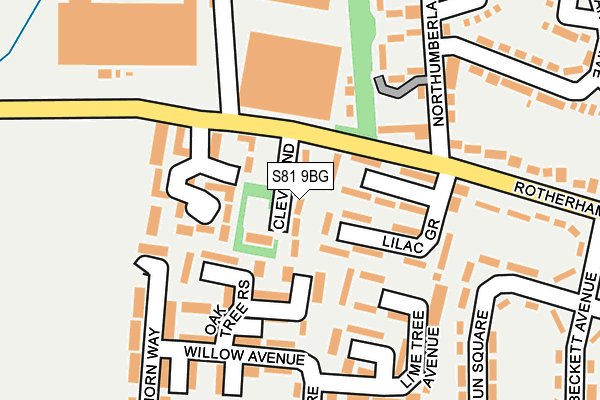 S81 9BG map - OS OpenMap – Local (Ordnance Survey)