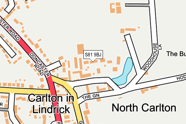 S81 9BJ map - OS OpenMap – Local (Ordnance Survey)