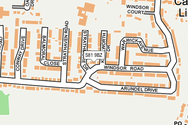 S81 9BZ map - OS OpenMap – Local (Ordnance Survey)