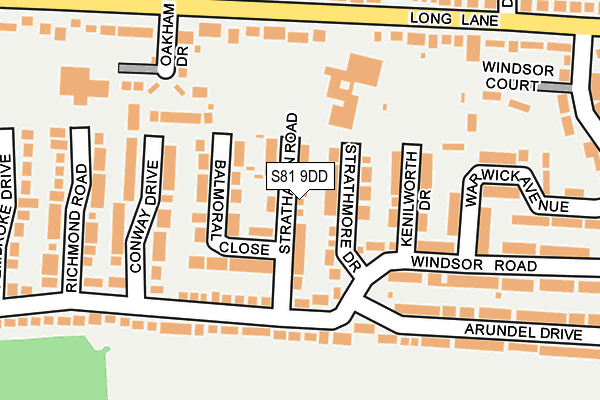 S81 9DD map - OS OpenMap – Local (Ordnance Survey)