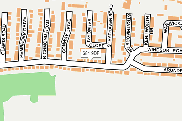 S81 9DF map - OS OpenMap – Local (Ordnance Survey)