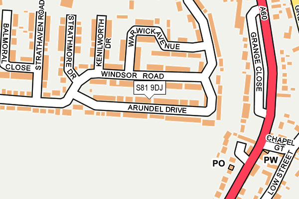 S81 9DJ map - OS OpenMap – Local (Ordnance Survey)