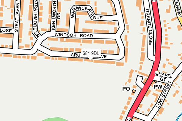 S81 9DL map - OS OpenMap – Local (Ordnance Survey)