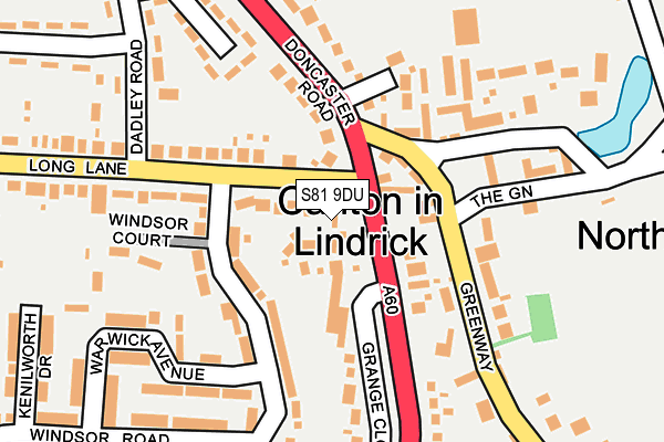 S81 9DU map - OS OpenMap – Local (Ordnance Survey)