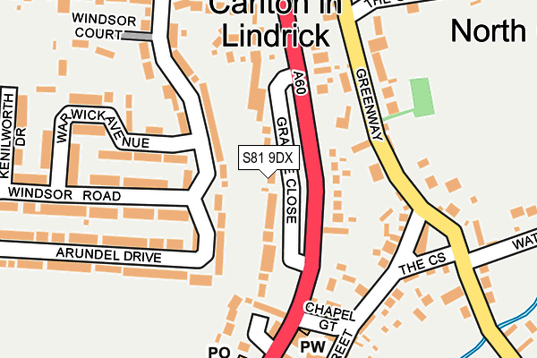 S81 9DX map - OS OpenMap – Local (Ordnance Survey)