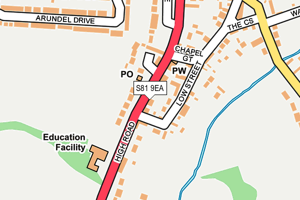S81 9EA map - OS OpenMap – Local (Ordnance Survey)