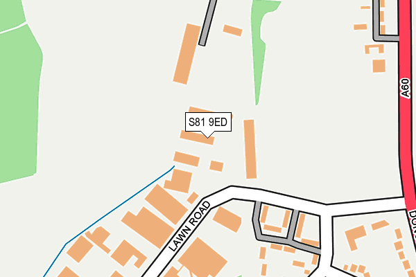 S81 9ED map - OS OpenMap – Local (Ordnance Survey)