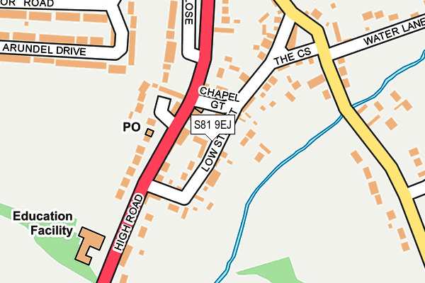 S81 9EJ map - OS OpenMap – Local (Ordnance Survey)