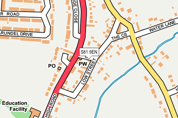 S81 9EN map - OS OpenMap – Local (Ordnance Survey)