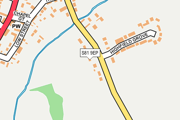 S81 9EP map - OS OpenMap – Local (Ordnance Survey)