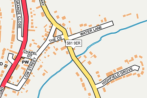 S81 9ER map - OS OpenMap – Local (Ordnance Survey)