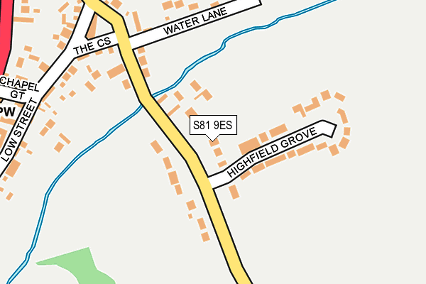 S81 9ES map - OS OpenMap – Local (Ordnance Survey)