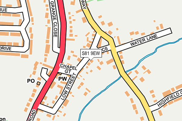 S81 9EW map - OS OpenMap – Local (Ordnance Survey)