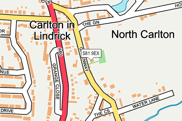 S81 9EX map - OS OpenMap – Local (Ordnance Survey)