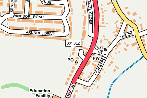 S81 9EZ map - OS OpenMap – Local (Ordnance Survey)