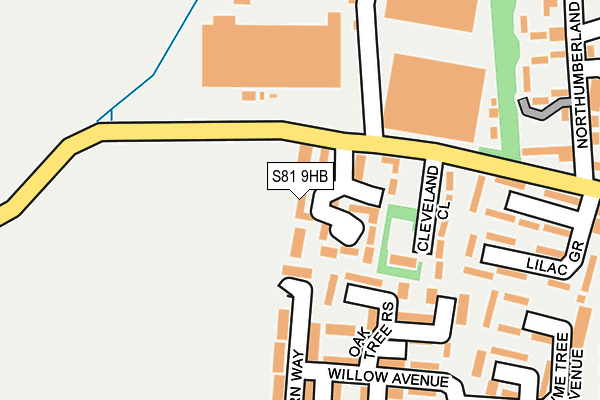 S81 9HB map - OS OpenMap – Local (Ordnance Survey)