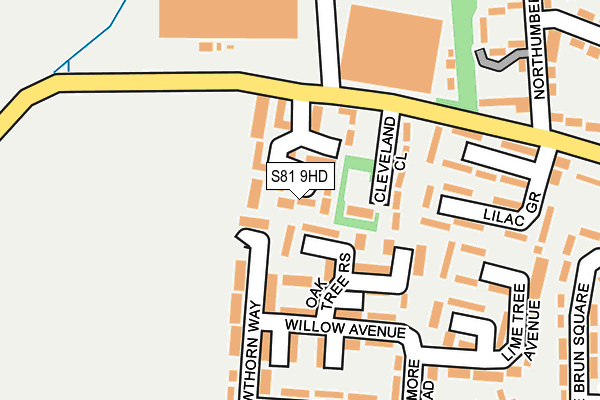 S81 9HD map - OS OpenMap – Local (Ordnance Survey)