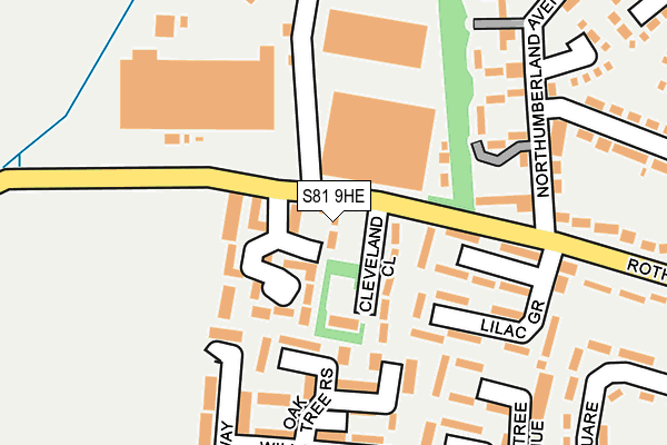 S81 9HE map - OS OpenMap – Local (Ordnance Survey)