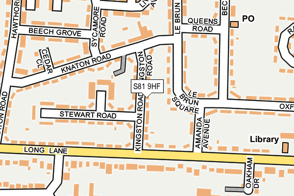 S81 9HF map - OS OpenMap – Local (Ordnance Survey)