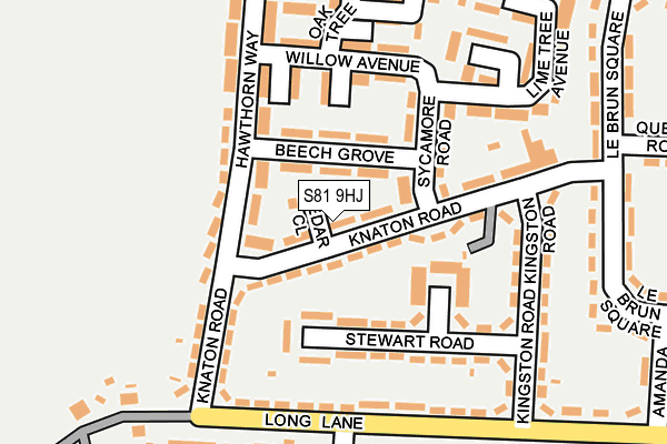 S81 9HJ map - OS OpenMap – Local (Ordnance Survey)