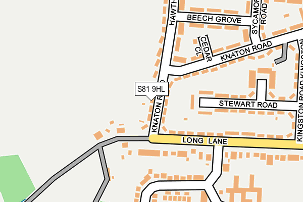 S81 9HL map - OS OpenMap – Local (Ordnance Survey)