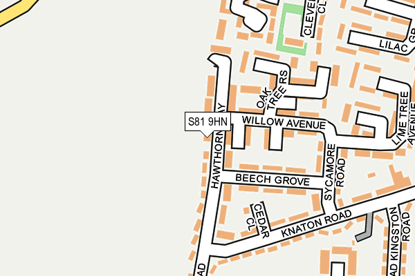 S81 9HN map - OS OpenMap – Local (Ordnance Survey)