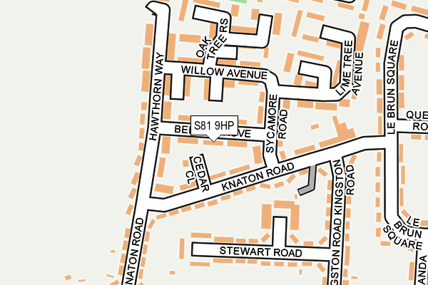 S81 9HP map - OS OpenMap – Local (Ordnance Survey)