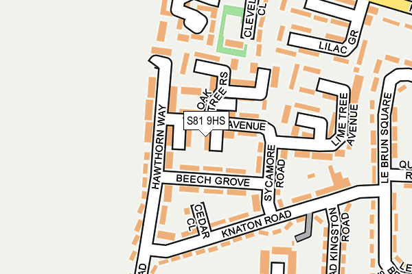 S81 9HS map - OS OpenMap – Local (Ordnance Survey)