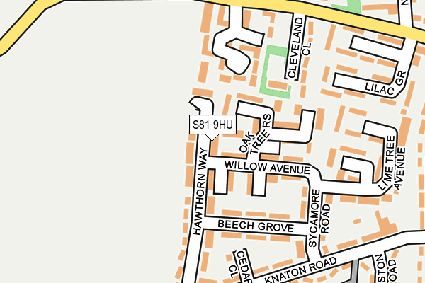 S81 9HU map - OS OpenMap – Local (Ordnance Survey)