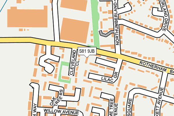 S81 9JB map - OS OpenMap – Local (Ordnance Survey)
