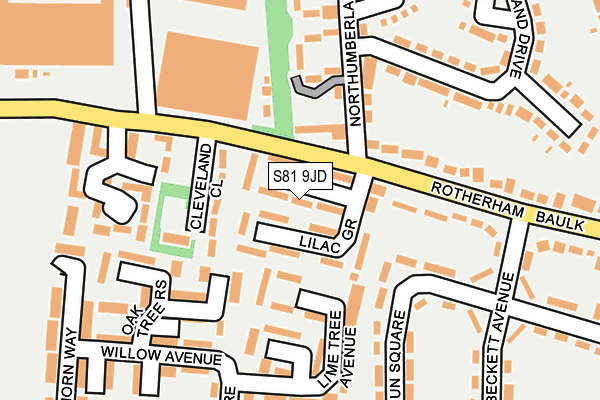 S81 9JD map - OS OpenMap – Local (Ordnance Survey)