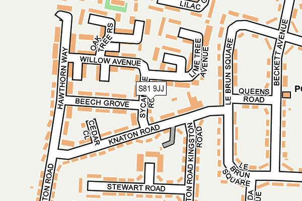 S81 9JJ map - OS OpenMap – Local (Ordnance Survey)