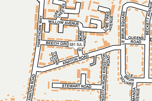 S81 9JL map - OS OpenMap – Local (Ordnance Survey)