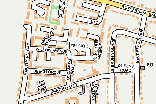 S81 9JQ map - OS OpenMap – Local (Ordnance Survey)