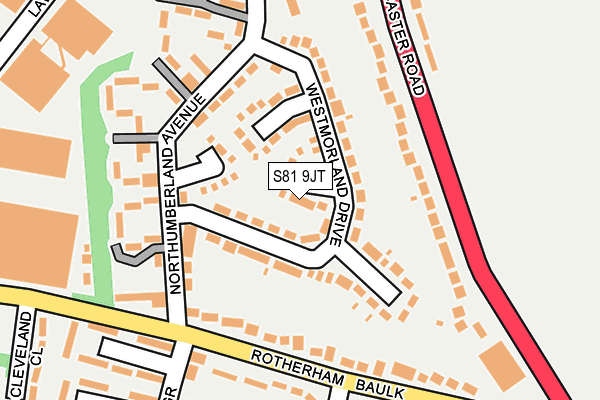 S81 9JT map - OS OpenMap – Local (Ordnance Survey)