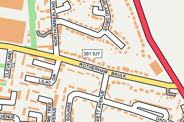 S81 9JY map - OS OpenMap – Local (Ordnance Survey)