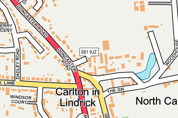 S81 9JZ map - OS OpenMap – Local (Ordnance Survey)